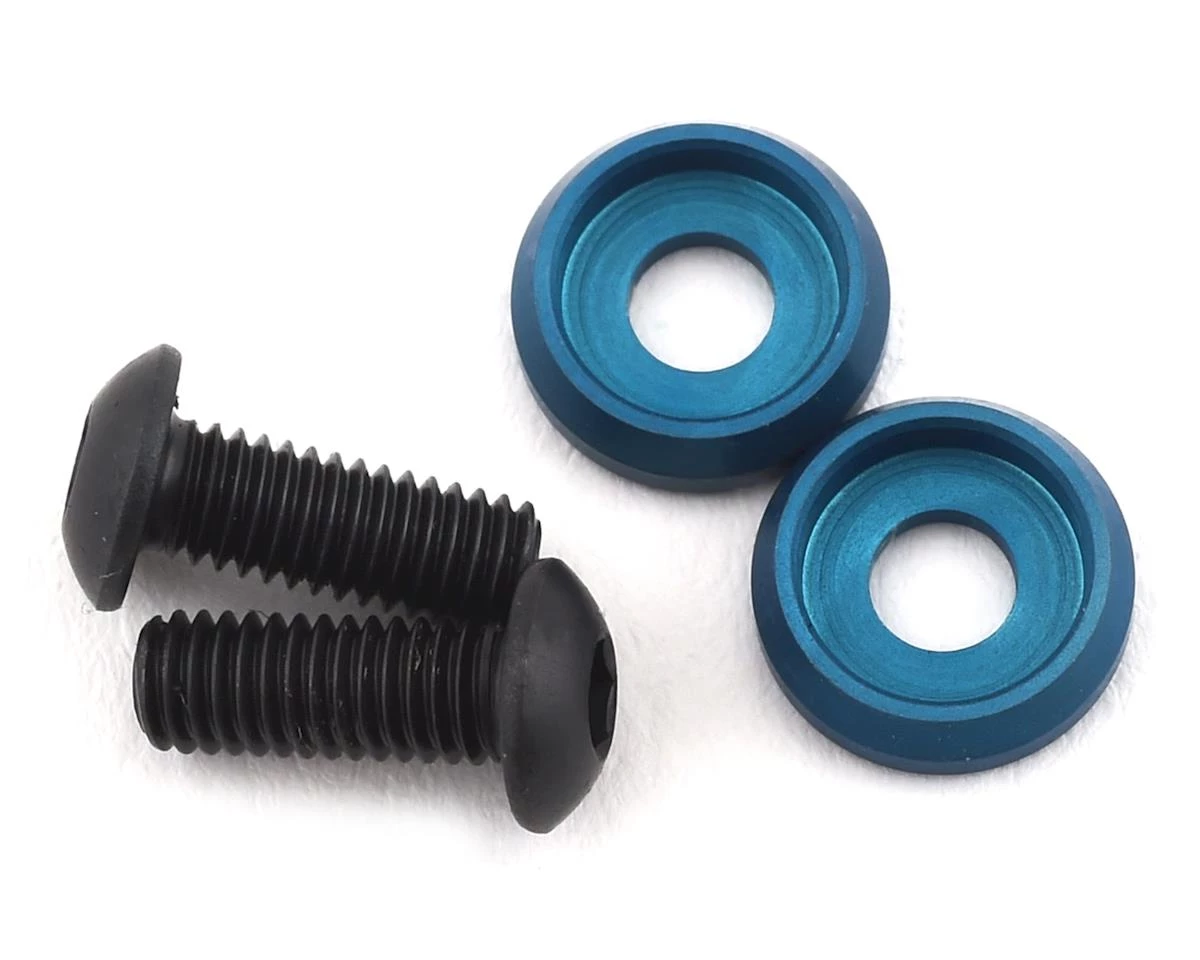 PSM Aluminum Motor Screw Washer w/Screws (Electric Blue) (2) 3 PSM Aluminum Motor Screw Washer w/Screws (Electric Blue) (2)