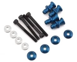PSM RC8 B3.1 Aluminum Shock Standoff Set (Electric Blue) (4)